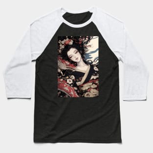 Geisha and Dragon 7905 Baseball T-Shirt